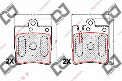 DJ PARTS bp1872 -  Комплект тормозных колодок, дисковый тормоз